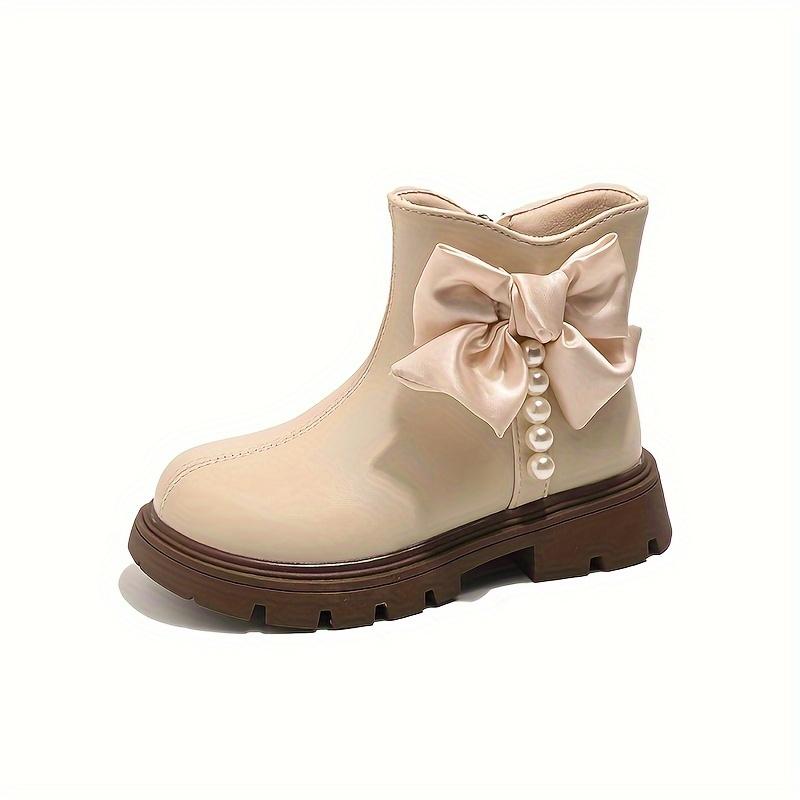 

Girls Autumn Winter Princess Boots Bow Decoration Short Design US 9.5 Little Kid