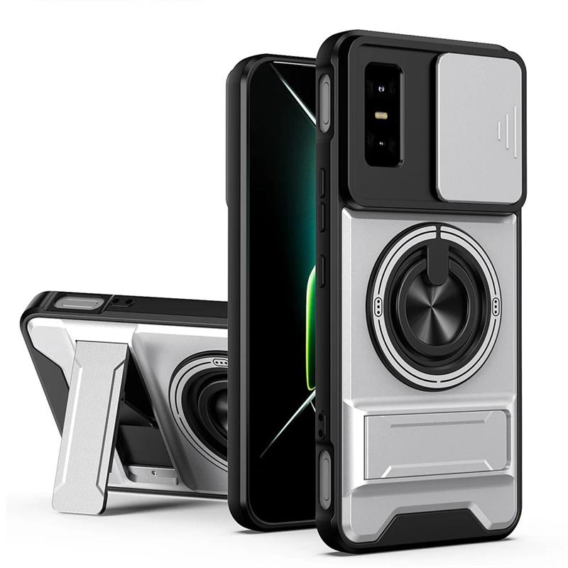 For Infinix GT 50 ProCase Camera Protection Upright Stand 360° Ring Magnetic Case All-around Shockproof Cover For Infinix GT 50 Pro Phone Casing