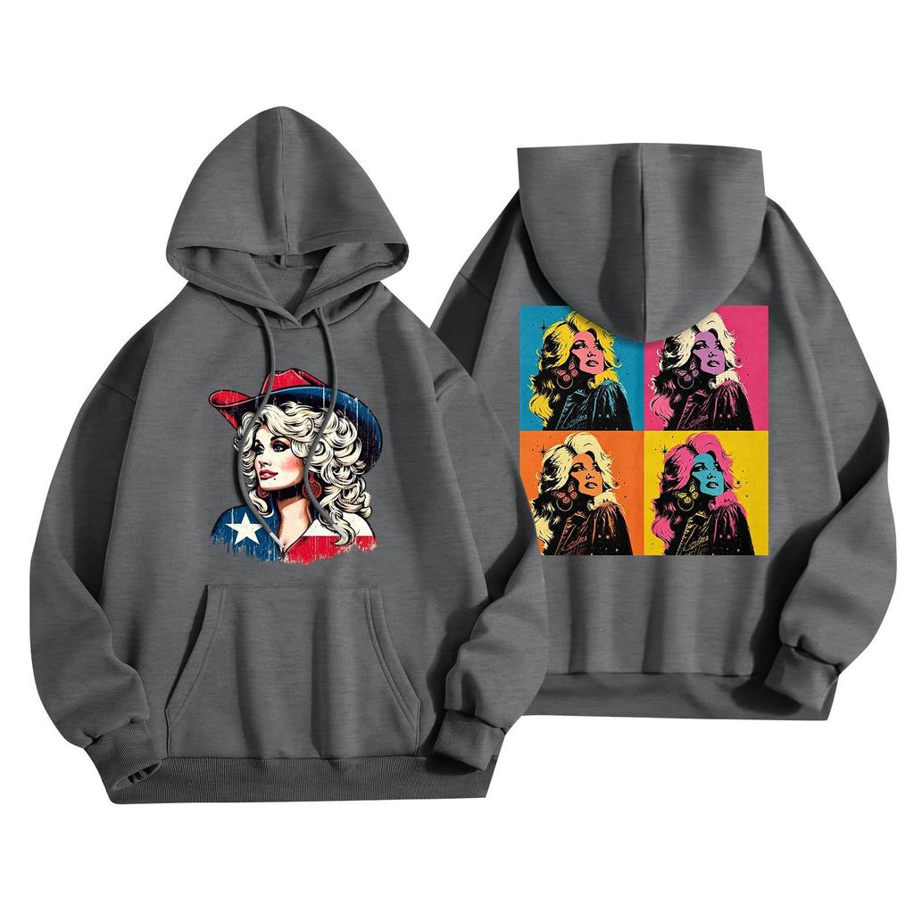 Unisex Printed Long Sleeve Pullover Hoodie Lightweight for Men and Women