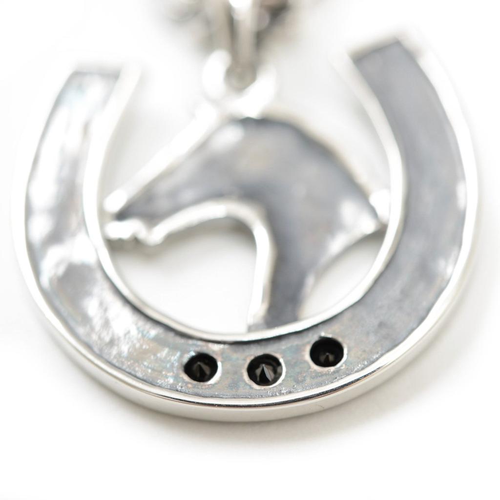 Sterling Silver 925 Onyx Necklace Horseshoe Horse U Horseshoe Natural Stone Power Stone [Ishiki] [664svn]