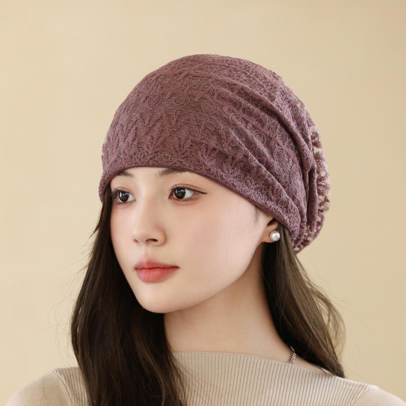 Korean Style Women's Beanie: Fashionable Spring/Autumn Pullover, Casual Versatile Sleep Cap for a Slim Look