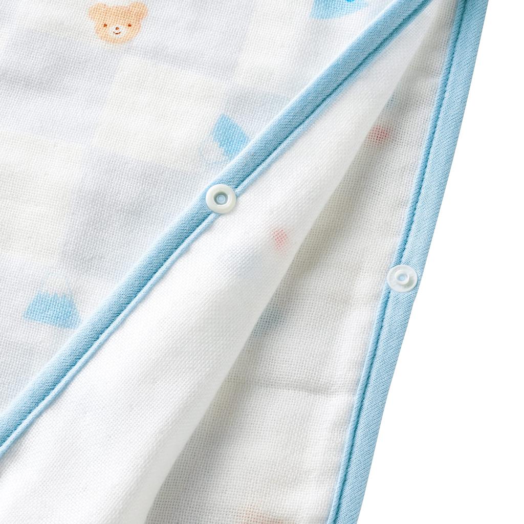 MIKI HOUSE Gauze Made in Prevents Colds While Suitable for Boys and Baby Blue Sleeper, Triple-Weave Gauze, 100% Cotton, Japan, Sleeping, Girls,