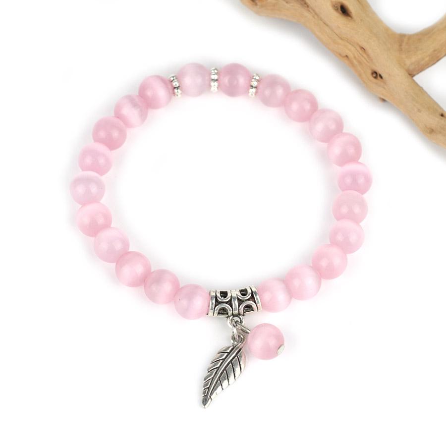 

Noter A Grade Natural Cat Eyes Strand Bracelet For Women Girlfriend 4 Colors Available Valentine Day Gift For Her Feather Joias розовый