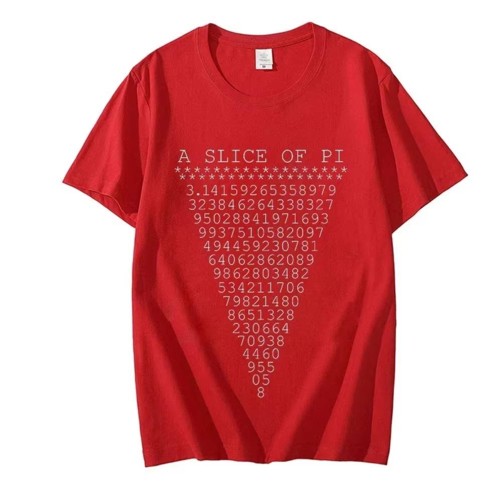 Vintage A Slice of Pi Design T-Shirt Men Math Pi Lovers Tee Short Sleeve Funny T Shirts Women Men Clothing Top Tee Men's Clothes