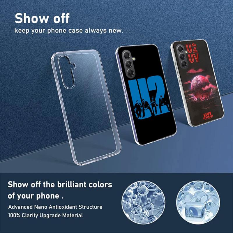 Band U2 Phone Case for Samsung A16 A26 A36 A56 A17 A37 A57 A07 A06 A02S A03 A04S A05S Galaxy Note 20 10 A50S A71 A51 A31 A30 A20