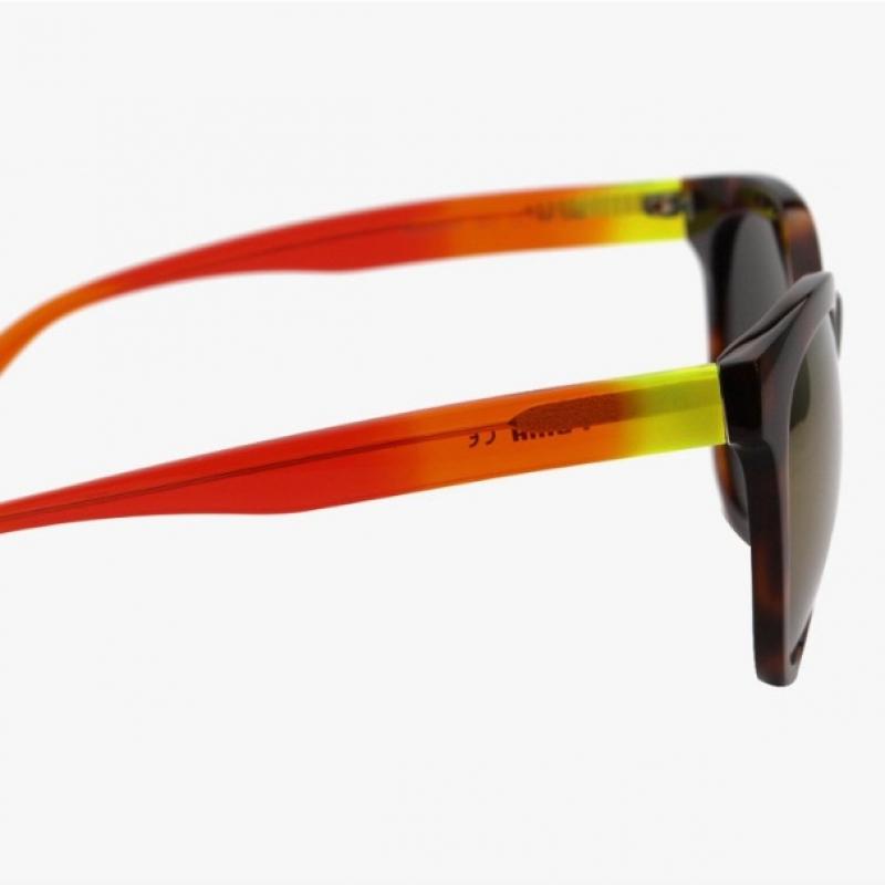 Puma Pu0089sk 003 Round Horn Rimmed Over Asian Fit Mirror Sunglasses