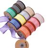 High Quality Black Border Stereo Double-Color Checked Fabric Ribbon Luxury Bow Hair Accessories and Gift Wrapping DIY Ribbon