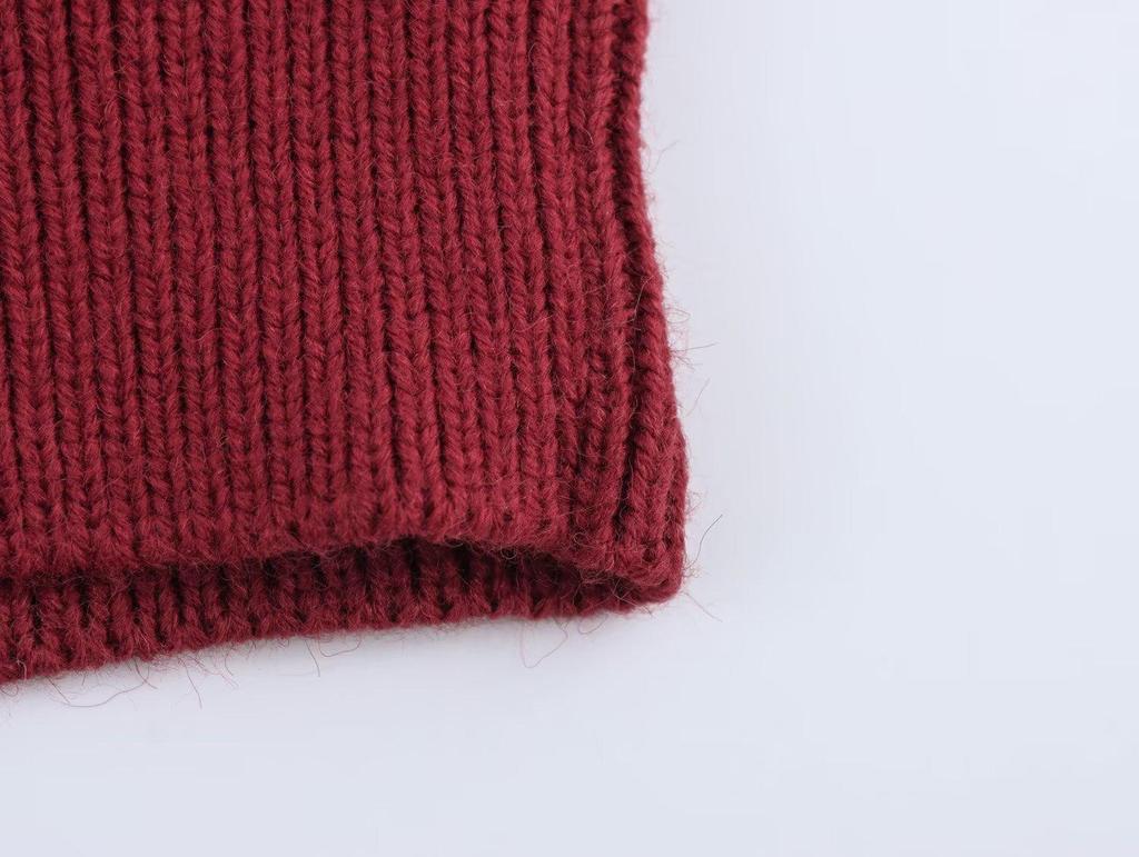 Women's 2024 Winter Fashion: European & American Style Textured Crew Neck Long Sleeve Knit Cardigan