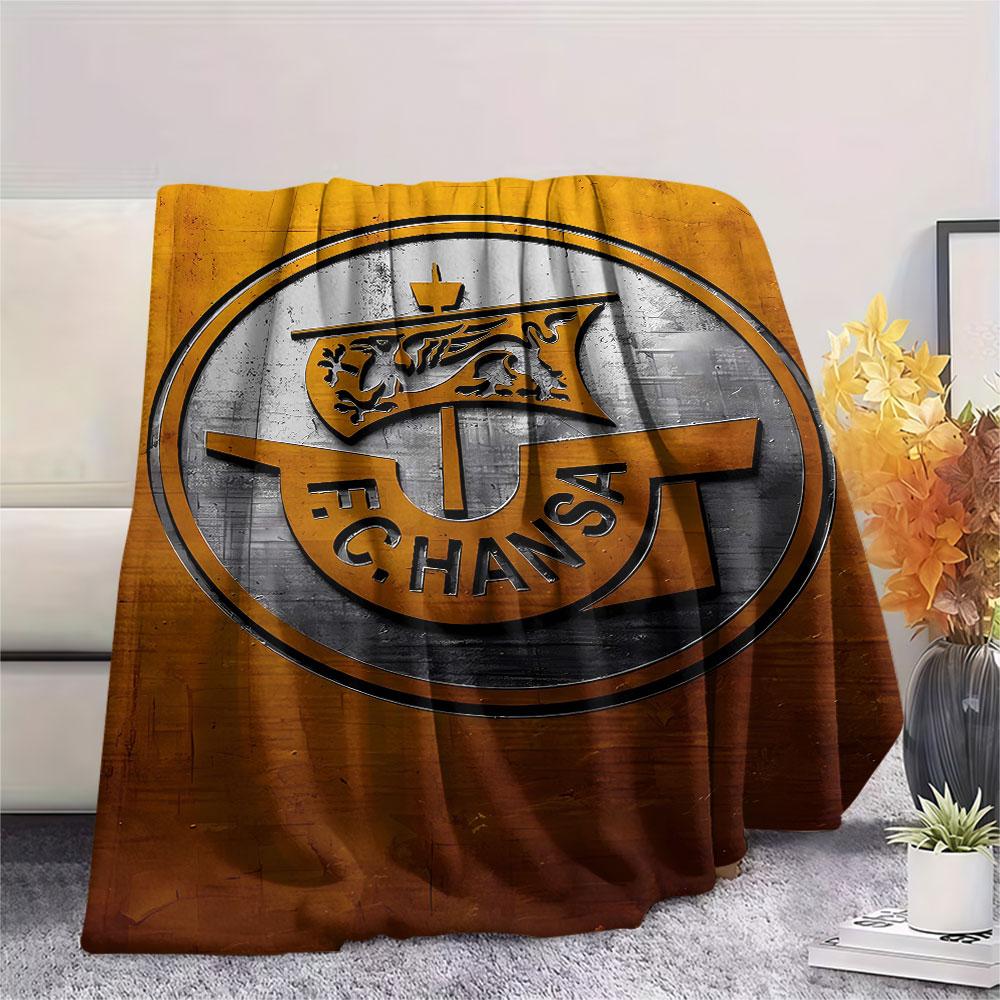 1PC FC Hansa Rostock Patterned Flannel Blanket Suitable For All Seasons for Home Decor Warmth and Comfort Gifts Holiday Present