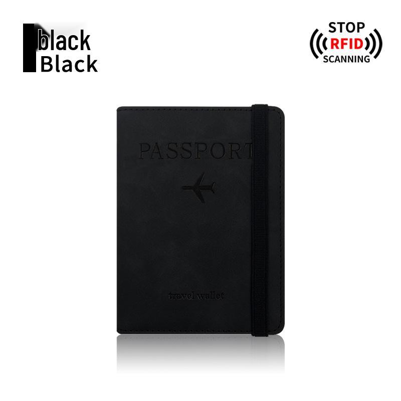 Farbwechselnder PU-Leder-Reiseausweishalter & Gepäckanhänger-Set mit RFID-Schutz