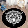 Satan Pattern Round Carpet HD Printing for Living Room Rugs Bedroom Mat Kitchen Carpet Doormat Non-Slip Children Flannel Carpet