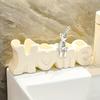 Portaspazzolino in Ceramica, Portaspazzolino Creativo per Bagno, Organizer Autoportante da Bancale per Bagno, Scaffale porta Spazzolino e Dentifricio