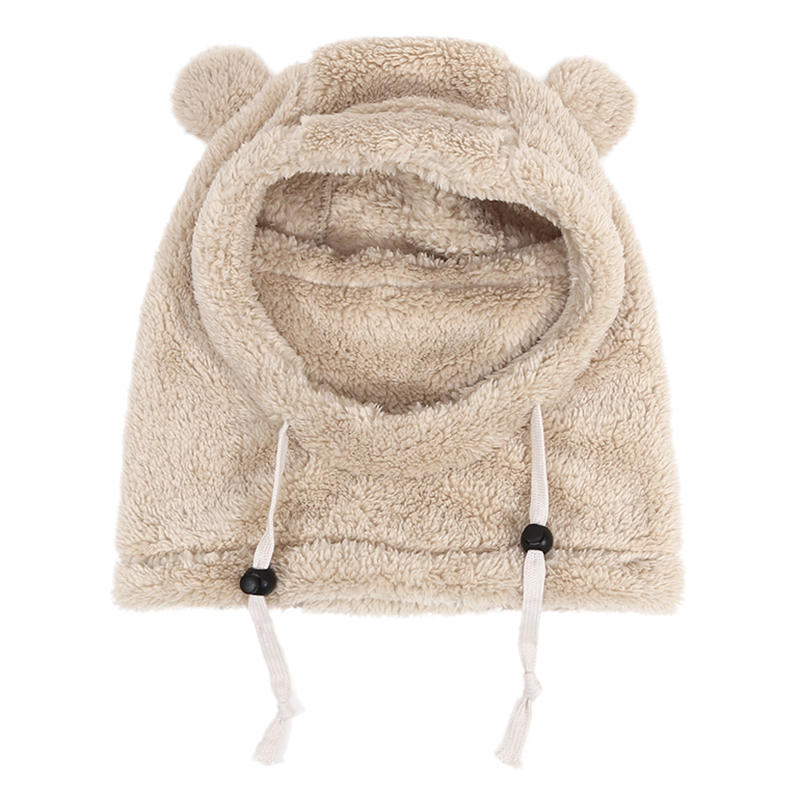 

Face Cover Helmet Cap For Children Cold-proof Warm Hat Ski Children Thermal Headgear Kids Plush Scarf One Piece Beanie хакі
