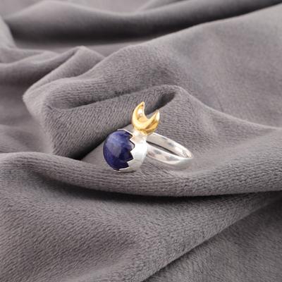 Sodalith Handgefertigter Edelsteinring, 925 Massiver Sterling Silber Ring Antiker Schmuck, Ring Für Verlobungsgeschenk