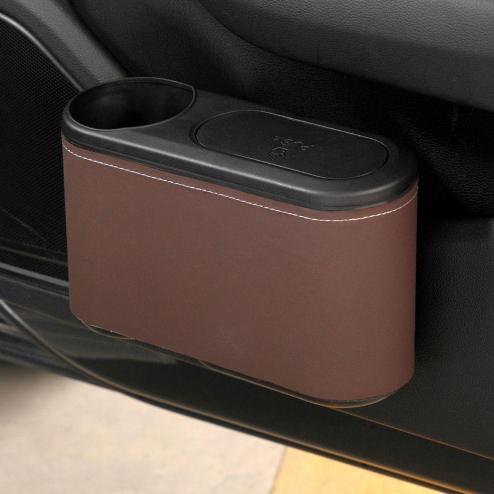With Lid Car Trash Can Leakproof Storage Box Universal Cup Holder  Car Interior Supplies