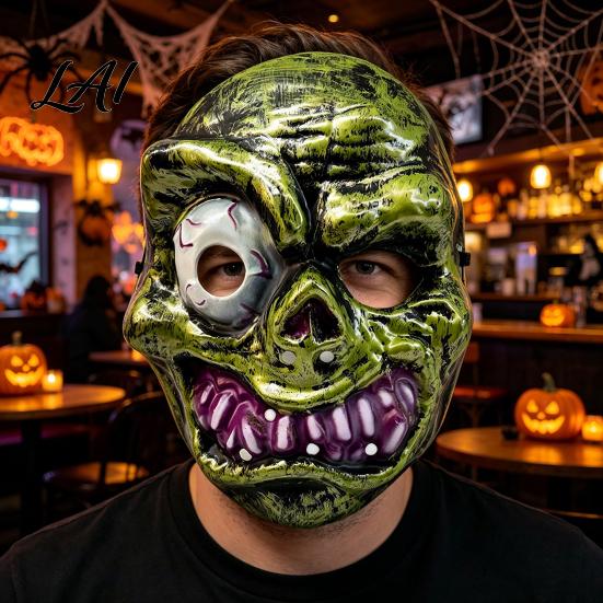 Retro Horror Atmosphere Masque Halloween for Adults Creepy Cosplay Party Accessory Durable Scary Ghost Head Full Face Unique Costume Mask