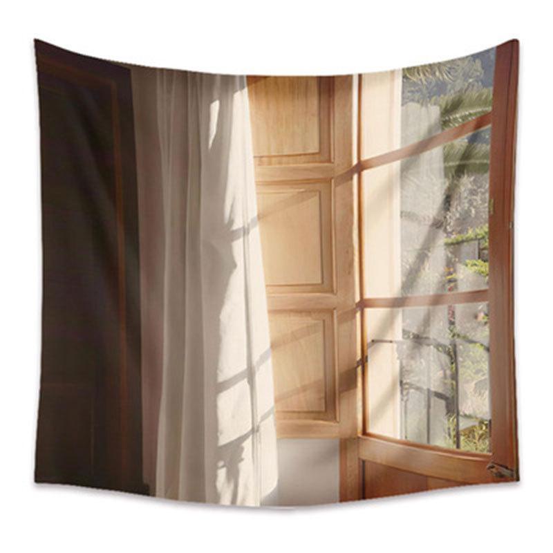 Tapestry Living Room Background Mural Beach Mat Home Decoration Simple and Fresh Character Wall Hanging