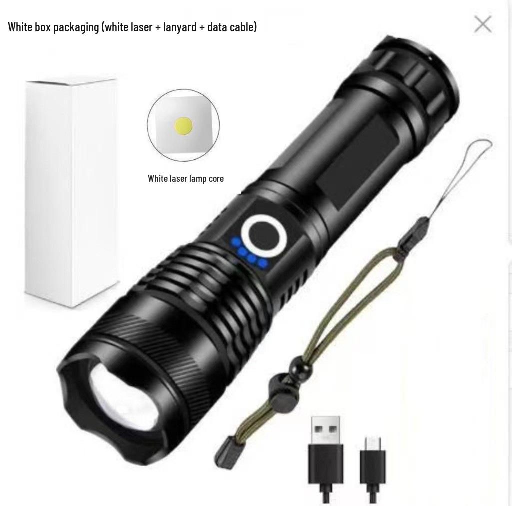 Waterproof Aluminum P90 High-Power Flashlight with Telescopic Focus and P70 Spotlight for Outdoor Use