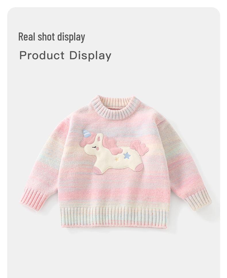 DUUDUU Baby Wool Sweater 2025: Warm Korean Style Knit for Toddlers, Autumn/Winter Girls' Base Layer.