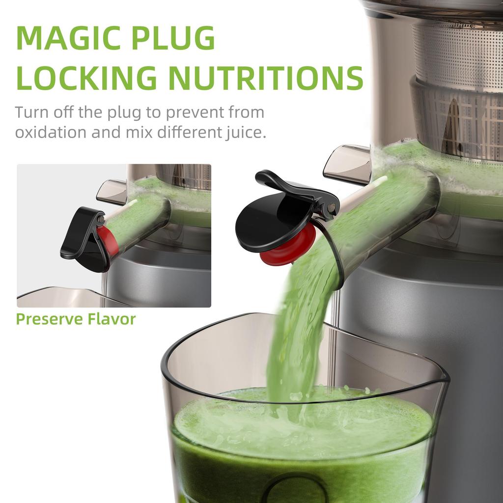BioloMix HH‑916I Slow Cold Press Juicer Wide Mouth Masticating Juicer