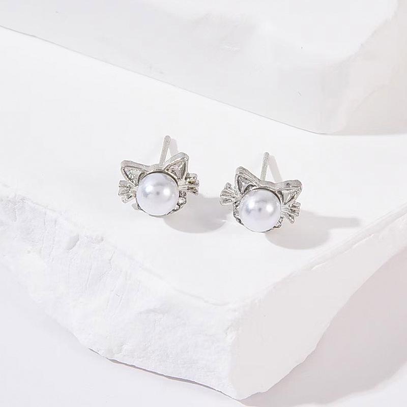 Korean Style DIY Kitten Ear Pearl Studs