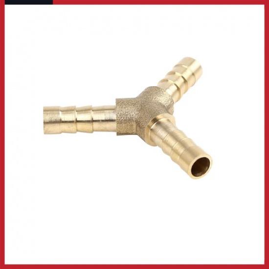 6mm Brass Hose Barb Fitting Y-Shaped 3 Way Connector for Air Water Gas Oil 5 Pcs
