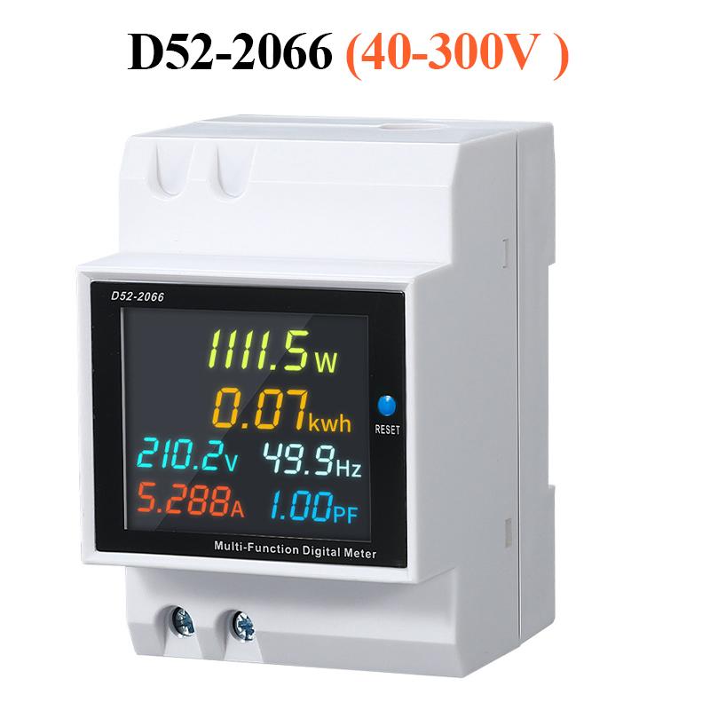 6 IN 1 Din-Schienen-AC-Monitor 110 V 220 V 380 V 100A Spannung Strom Leistungsfaktor Aktiv KWH Elektrische Energie Frequenzmesser VOLT AMP