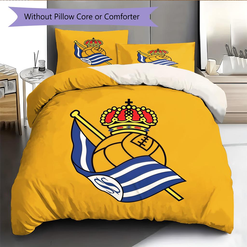 Real Sociedad Pattern Bedding Quilt Set  Home Decoration  Gift (1 * duvet cover + 2 * pillowcase  without core)