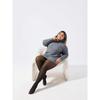 Plus Size Black Sheer Fleece Lined Tights Transparent Women's Semi-Transparent Warm Pantyhose Tights