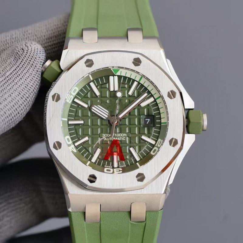 Royal A Oak P-Serie Herren Automatikuhr Wasserdicht mit Leuchtzeiger - Modell 15720 Offshore