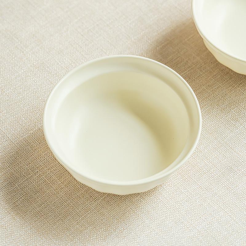 Cream Ceramic Salad Bowl Household Tableware Round Bowl Delicate Open Bowl Fruit Bowl Noodle Bowl Small Bowl