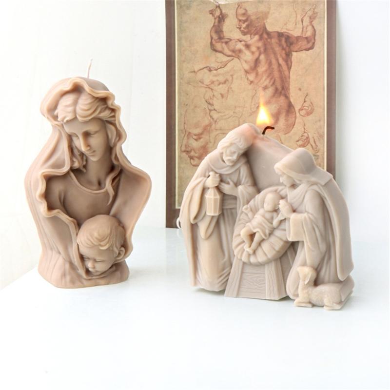 Resin Mold Silicone Texture with Prayer Pattern Candle Moulds for Table and Bedroom for Crafting Unique Table Decors