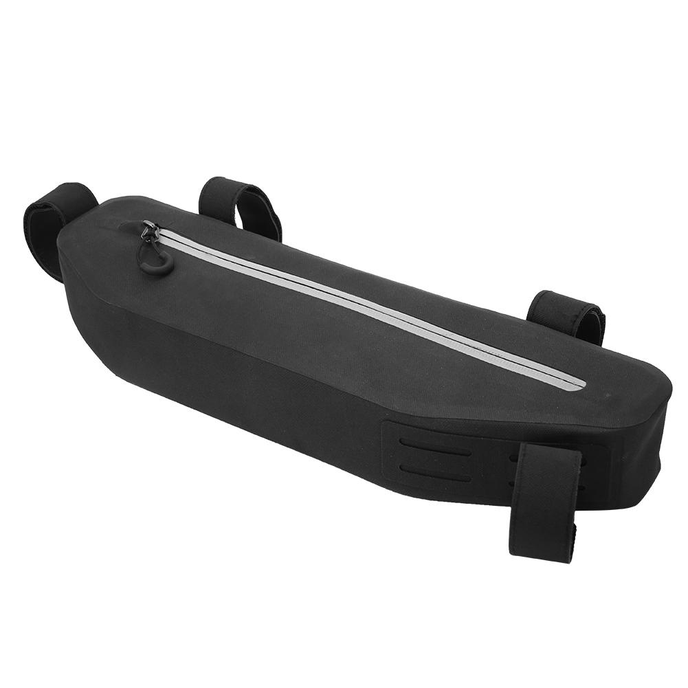 Nylon Outdoor Waterproof Bicycle Front Tube Frame Triangular Bag Riding Bike Cycling Holder Pouch AccessoriesBlack 2L