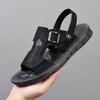 2025 new men's sandals leather casual soft sole soft surface men's beach shoes leather sandals men's outdoor slippers