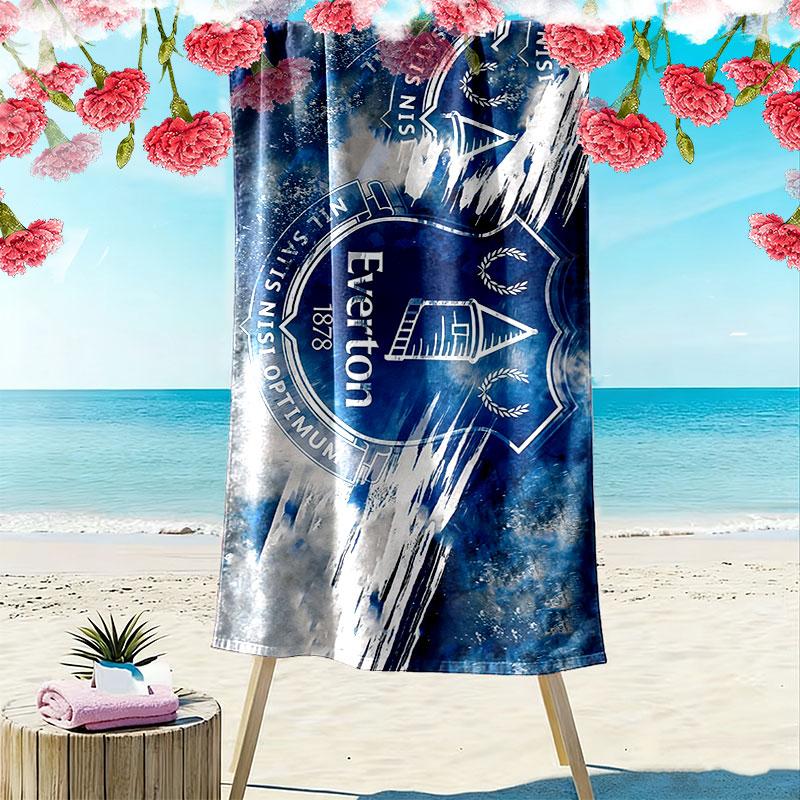 Everton FC Print Beach Towel, Large Soft Quick Dry Towel for Beach Camping Swimming