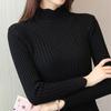 Half High Neck Sweater Slim Fit Long Sleeve Knitting Base Tops Autumn and Winter Versatile Warm Jumper Y2k Sexy Women's Pullover