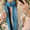 180x90cm Gradient Cotton Hemp Scarf Coffee Vintage Cotton Linen Wrinkle Scarf Women Long Soft Long Hijab Scarf DIY Fold Shawl