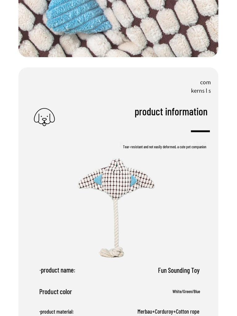 Ocean Pet Teething Toy: Bite-Resistant, Sounding Dog Doll for Small Dogs, Boredom Relief