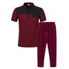 2025 Herren Waffel Colorblock Patchwork Umlegekragen Knopfhemd & Lange Hose Set