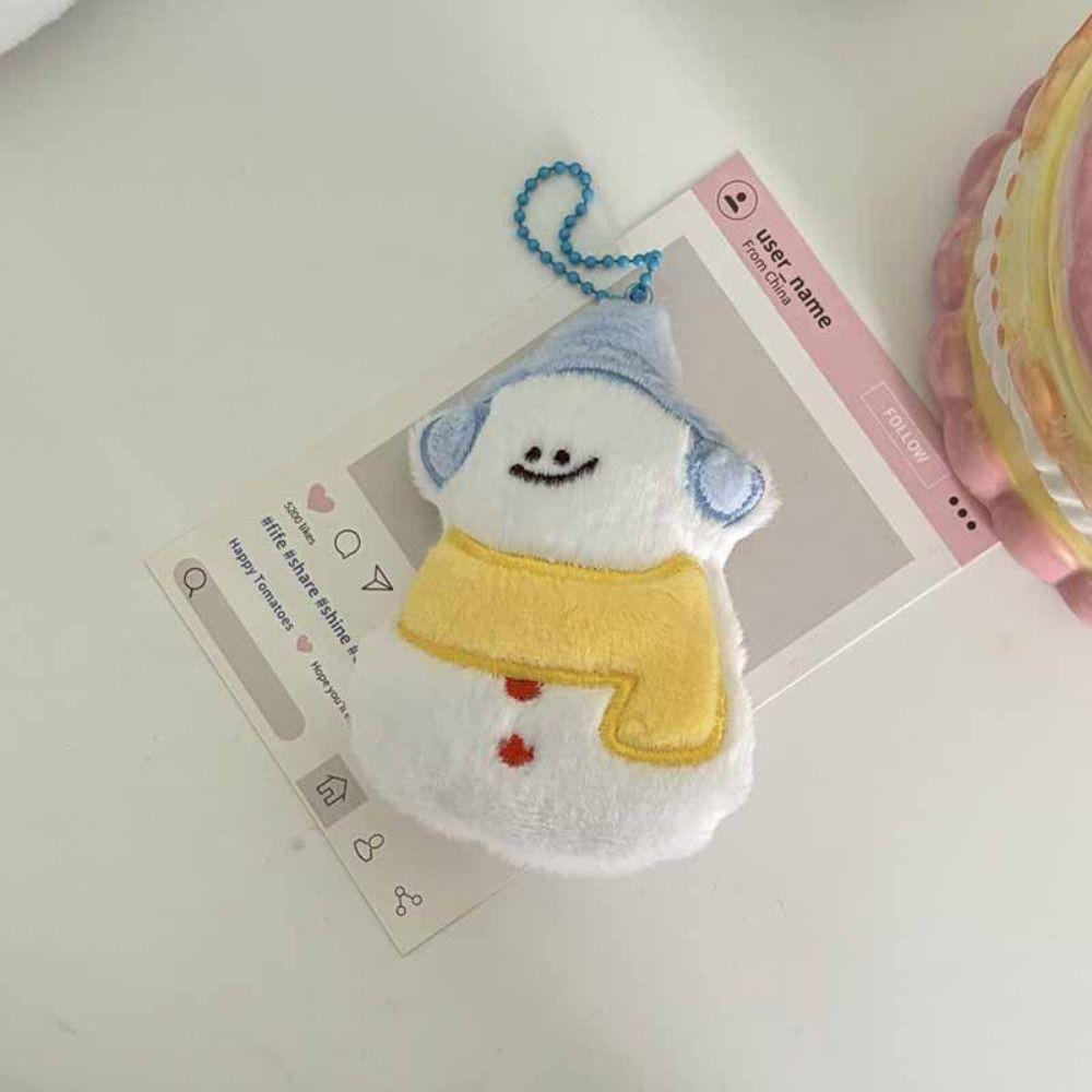 Cartoon Xmas Snowman Pendant Bell Christmas Mini Key Ring Cute Christmas Tree Key Ring  Friends