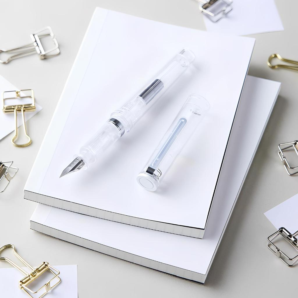 Sailor Fountain Pen TUZU ADJUST Glassy Medium Nib 12-0561 Self-Packaging (Crystal White, M)