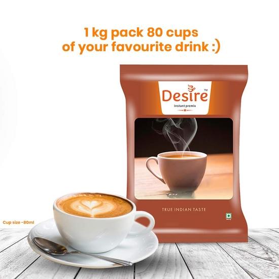 Desire Instant Ginger Tea Premix | Ready To Drink Adrak Karak Chai, Just Add Hot Water | Permium Instant Tea Mix Powder (Pack Of 1, 1 Kg) - Chai