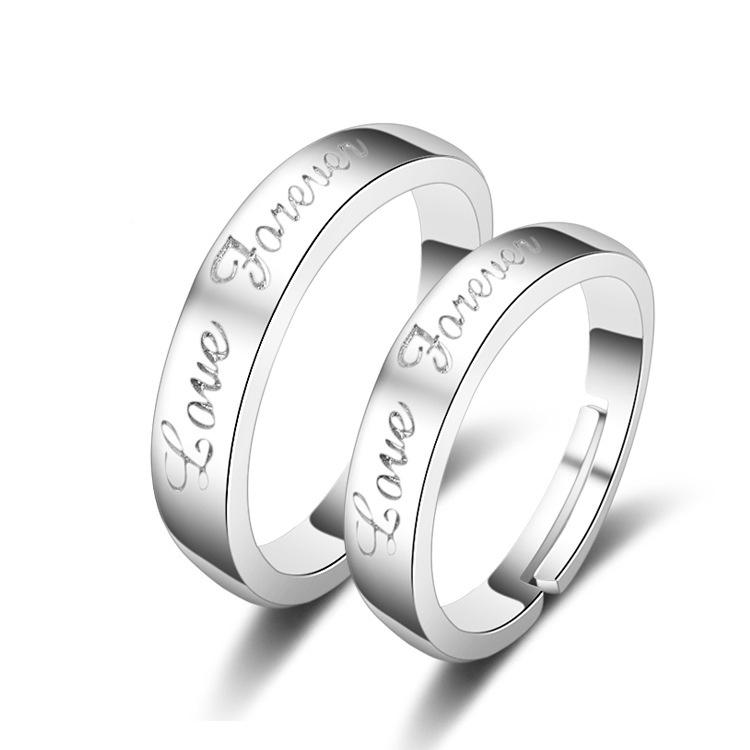 Ladies Jewelry Wedding Alphabet Ring for Women Fashion Couple Ring Opening Adjustable Ring