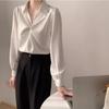 Elegant Women's Satin White Shirt - 2026 Spring/Autumn Collection: High-End, Niche Design for Formal and Commuter Wear