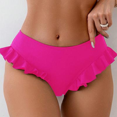 JYL-SW066 Calcinha de Biquíni de Renda Lisa, Traje de Banho Elegante de Charme Puro Para Senhoras