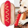 Jeanoko Hot Dog Toy Exquisite Design Food Shape Stuffed Toy Squeezable Soft Plush Dog Toy Soft Plush Hot Dog Shape for Cats Dogs