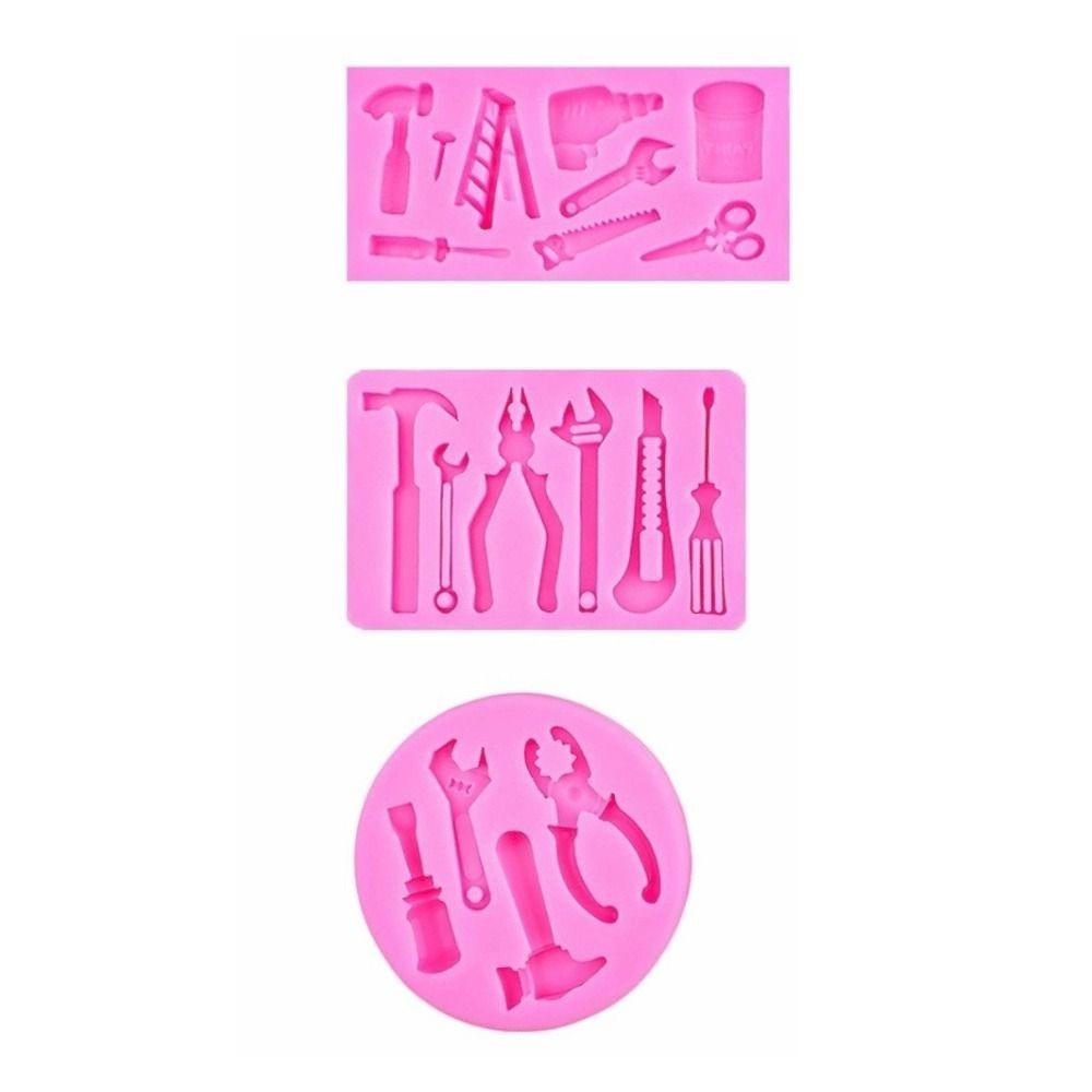 Flexible Silicone Silicone Fondant Mold Hammer Spanner Design Fondant Topper Mold  DIY Projects