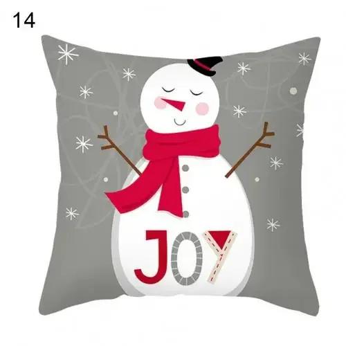 Heimdekoration Weihnachtsthema Musterdruck Polyester Kissenbezug Schlafzimmer Wohnzimmer Wohnzimmer Kissenbezug