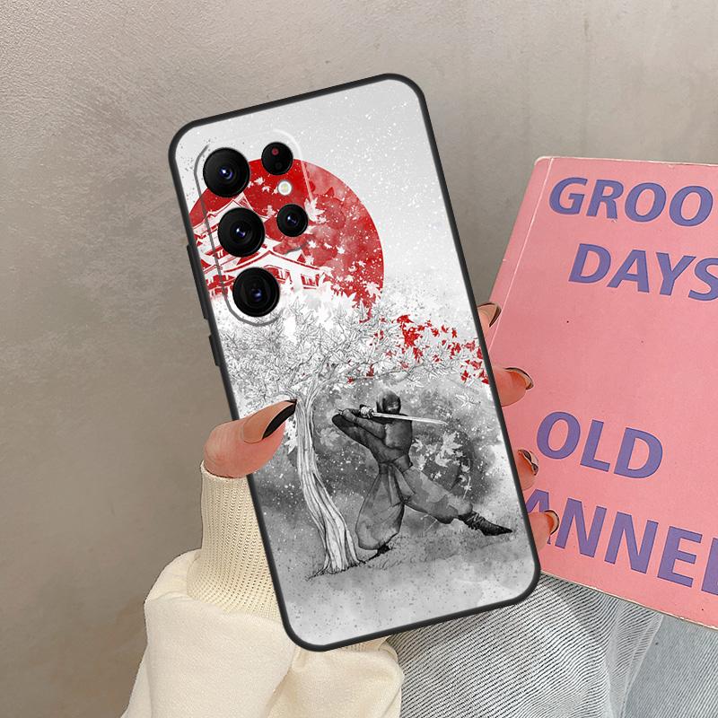 Japanese Samurai Warrior Case For Samsung Galaxy S24 Ultra S20 S21 S22 S23 S25 Ultra S9 S10 Plus S25 FE Cover Coque