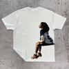 T-shirts amples imprimés en pur coton pour garçons et filles
